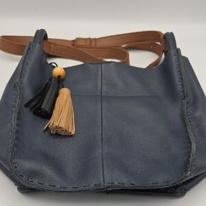 The SAK Navy Blue Leather Shoulder Bag